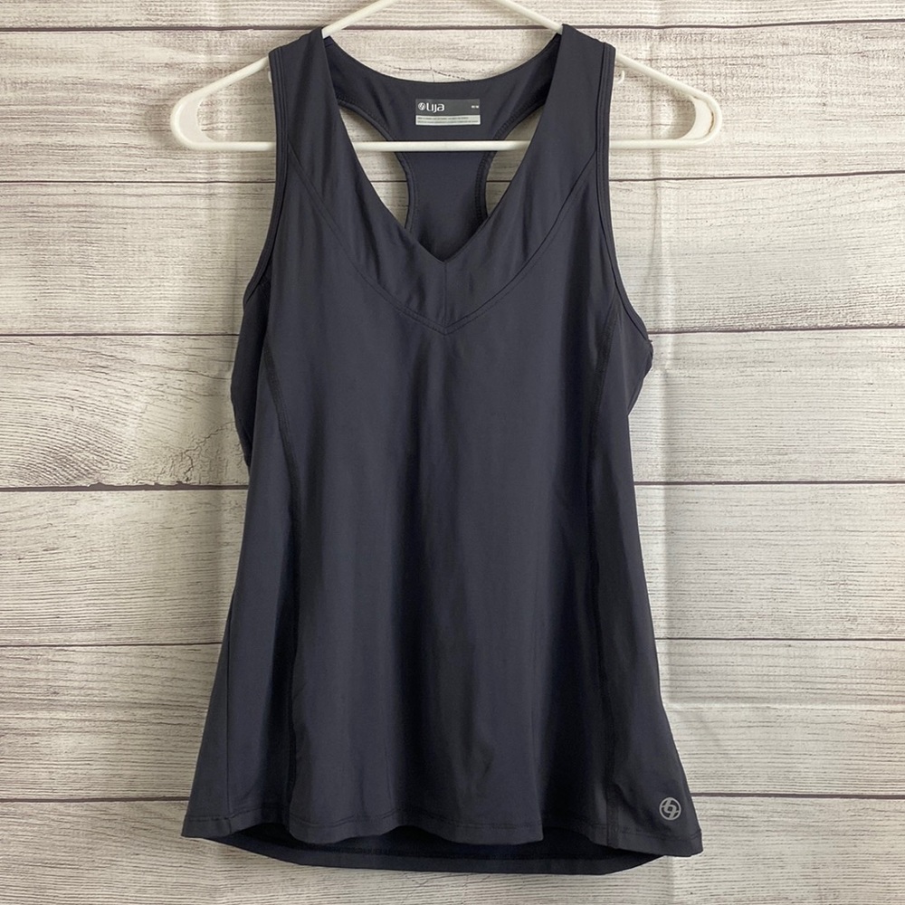 Lija Women’s Compression Crossover Tank Top - Grey - Size: M